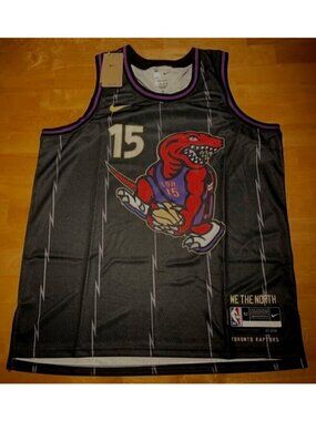 NBA Basketball Toronto Raptors Vince Carter #15 Jersey XL Black NWT